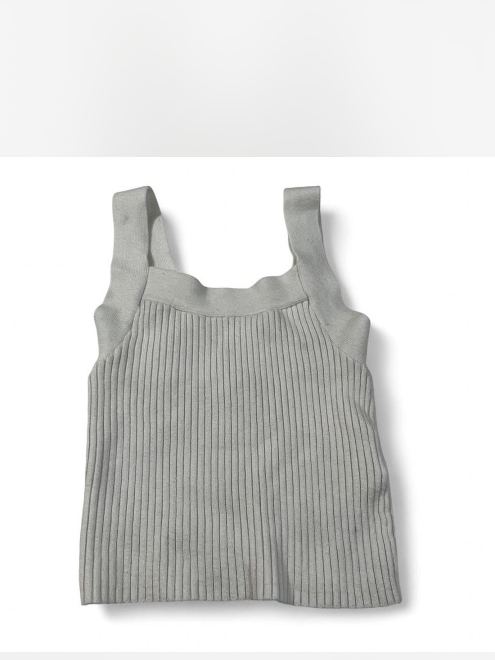 Abercrombie & Fitch White Ribbed Knit Sleeveless Cami Camisole Tank Crop Top XS - Picture 1 of 7